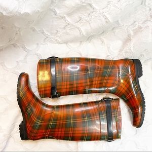 Ralph Lauren Tartan Plaid Rain boots Size 10